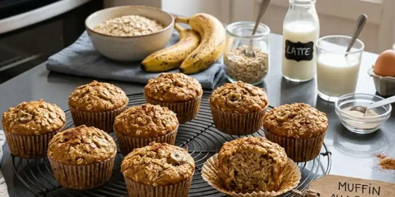 Muffin alla banana e avena Muffin alla banana e avena